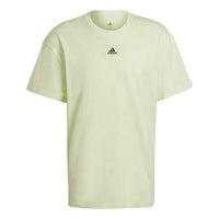 Men's adidas Solid Color Logo Athleisure Casual Sports Short Sleeve Green T-Shirt HE4366