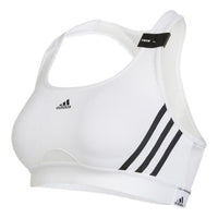 (WMNS) adidas Powerreact Training Medium Support 3-Stripes Bra 'White Black' HC7897