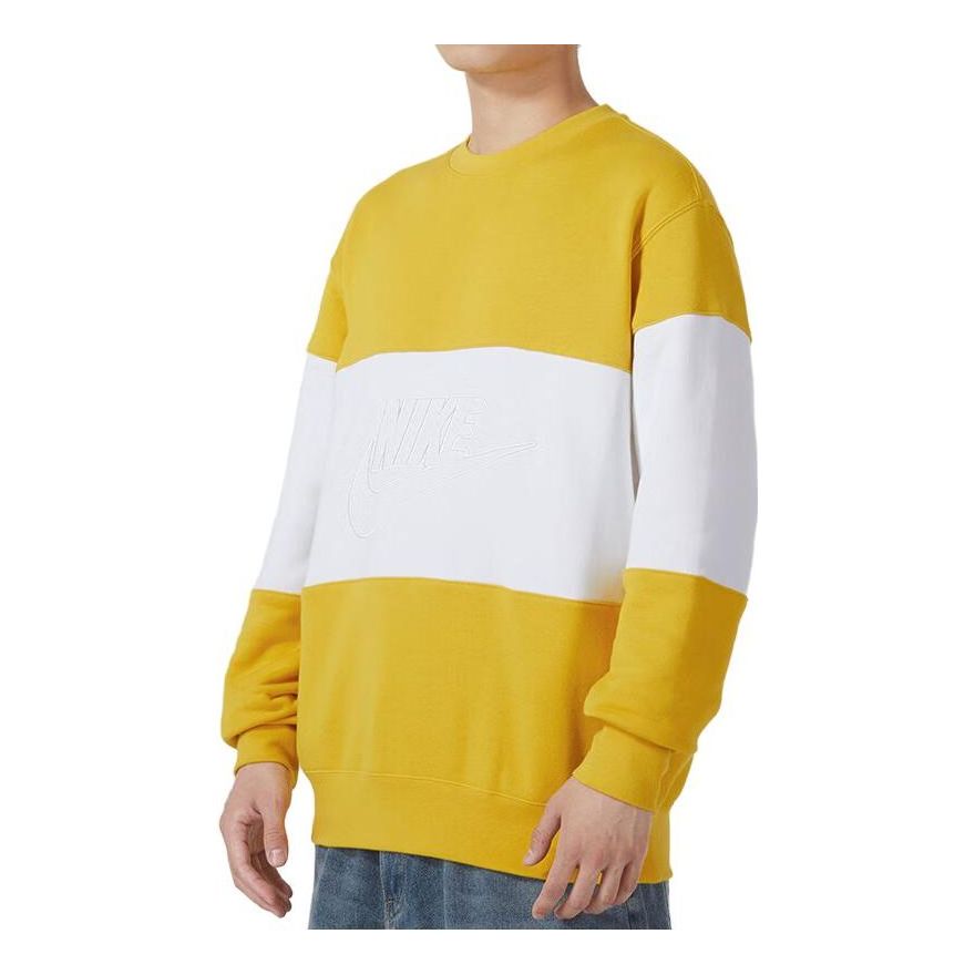 Nike Club French Terry Colour-Blocked Crew 'Vivid Sulphur' FB7849-709