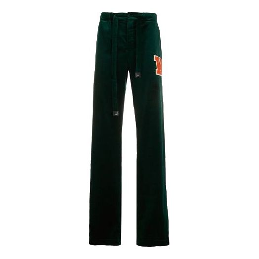 Off-White FW20 Logo-Patch Velvet-Effect Trousers OMCA129E20FAB0015720