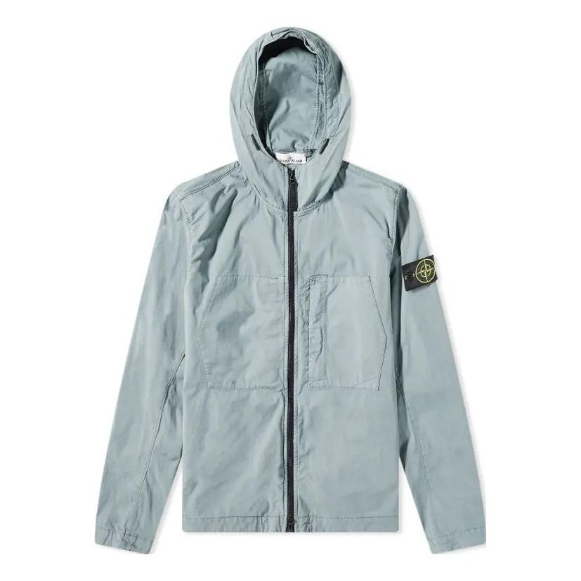 STONE ISLAND Supima Cotton Twill Stretch Hooded Jacket 'Sky Blue' 781543310-V0041