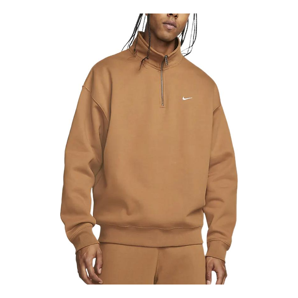 Nike Solo Swoosh 1/4-zip sweatshirt 'Orange Brown' DQ5210-270
