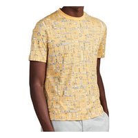 Men's HERMES Labyrinthe Equestre Full Print Pattern Printing Round Neck Short Sleeve Yellow H037735-HA1Q