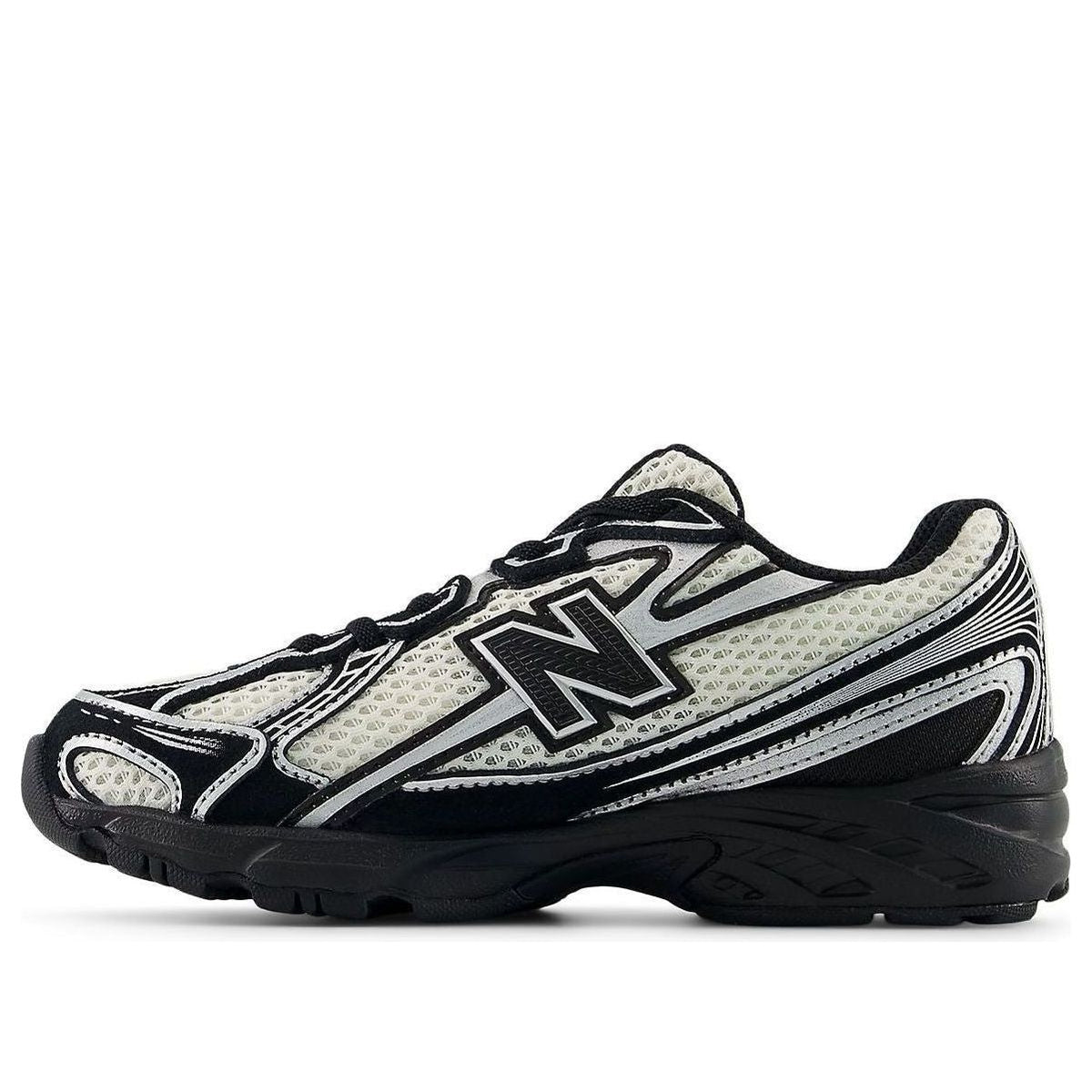 (PS) New Balance 740 Bungee Lace 'Black Rabbit Fur Gray' P7404ZL