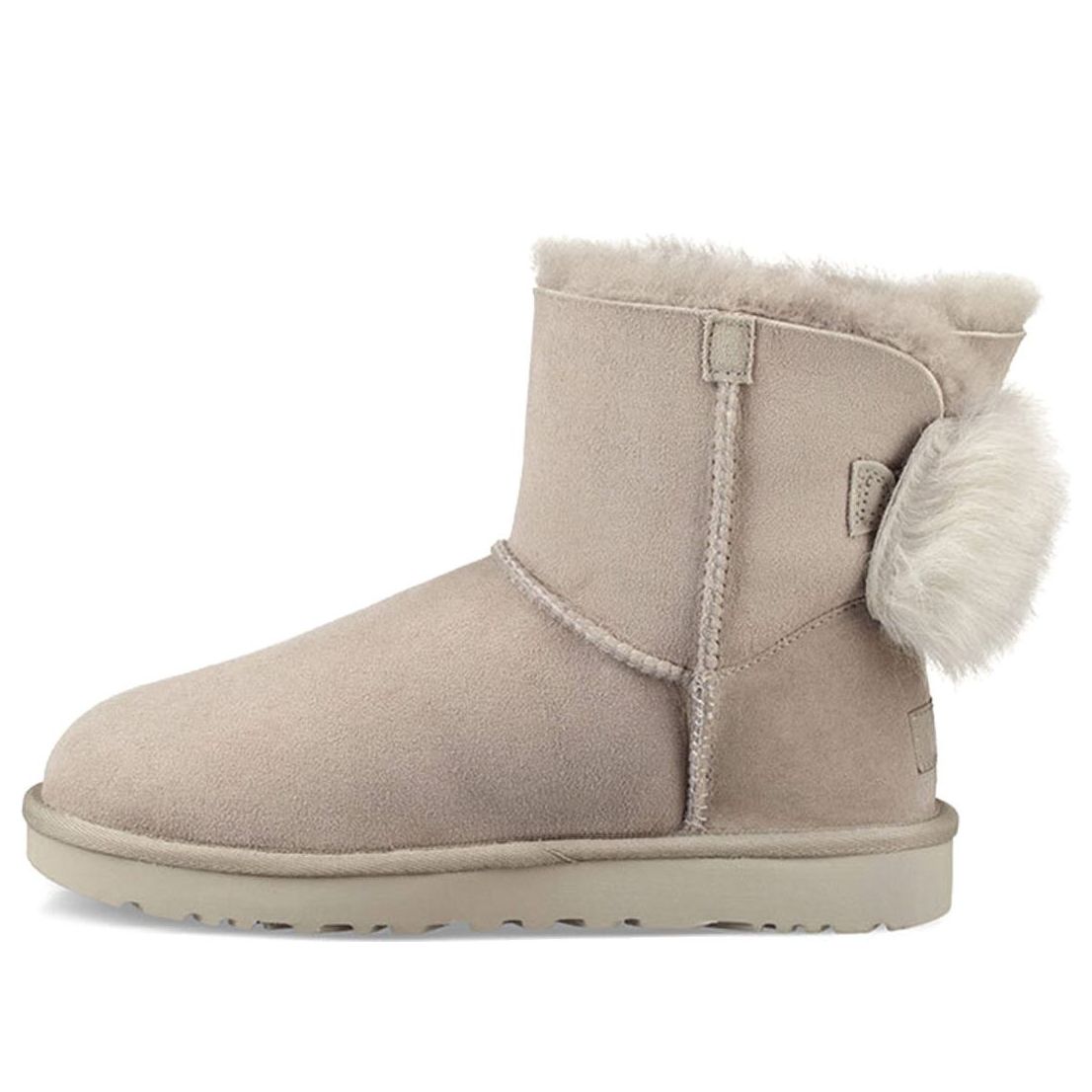 (WMNS) UGG Fluff Bow Mini Fleece Lined light grey 1094967-WILL