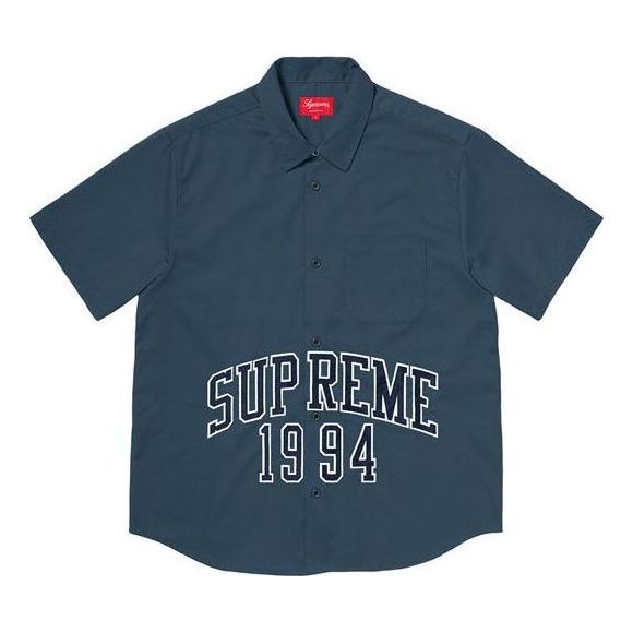 Supreme Arc Logo S/S Work Shirt 'Teal White' SUP-SS20-148