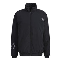 Men's adidas originals Bold Jacket Logo Printing Sports Padded Jacket Black HE6611