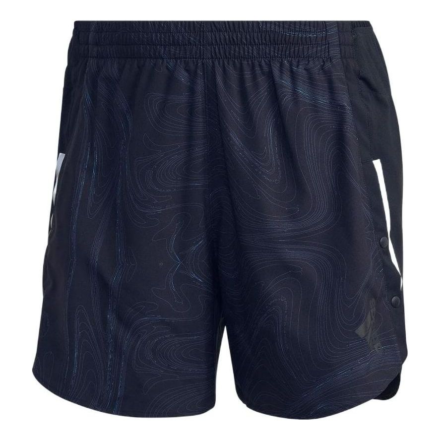 Men's adidas Running Geometry Pattern Logo Sports Shorts Blue HM1213
