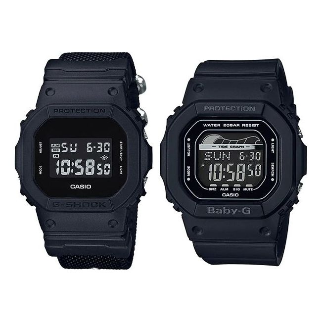 CASIO G-Shock & Baby-G Set 'Black' DW-5600BBN-1PR&BLX-560-1PR