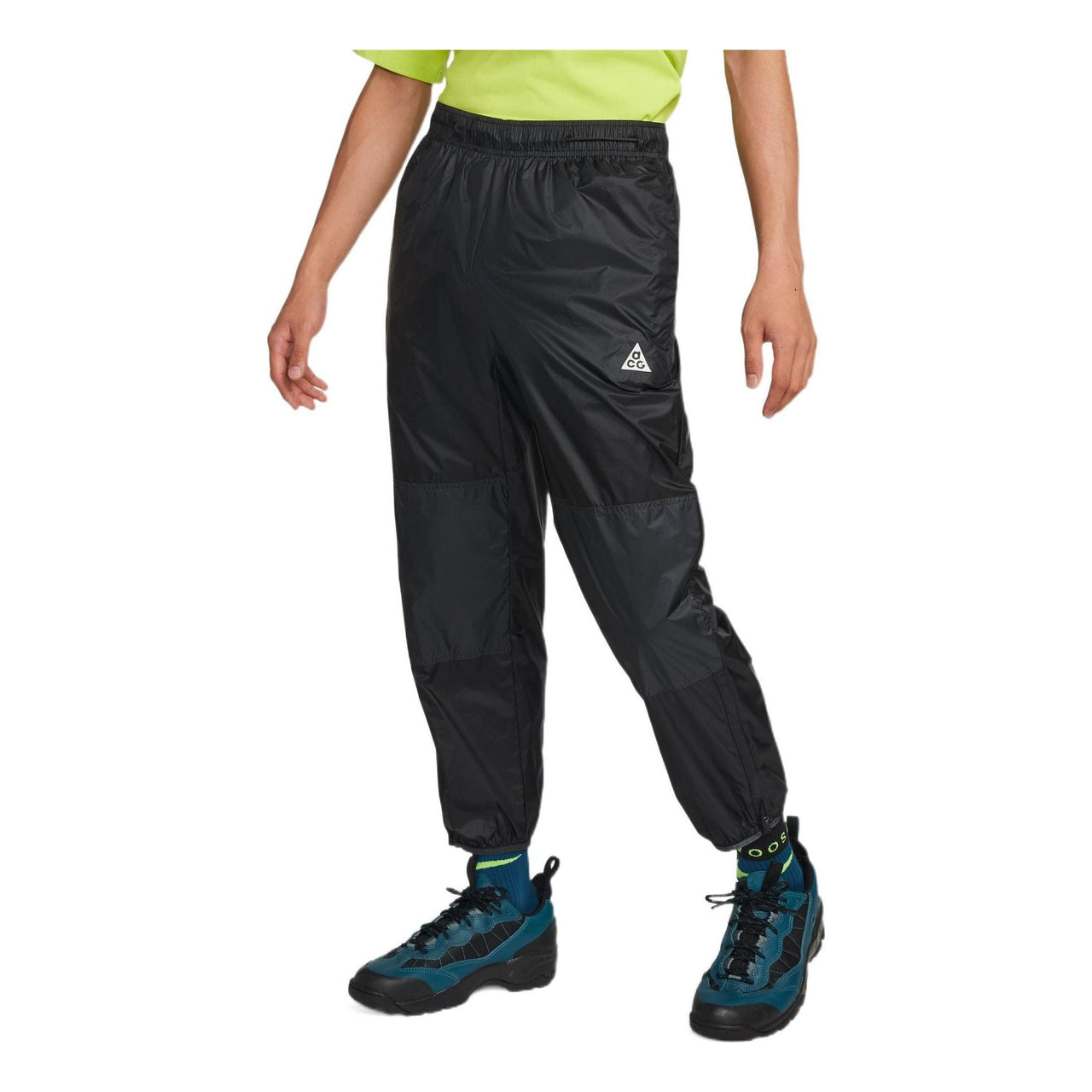 Men's Nike Solid Color Small Logo Label Waterproof Bundle Feet Sports Pants/Trousers/Joggers Black DB1135-045