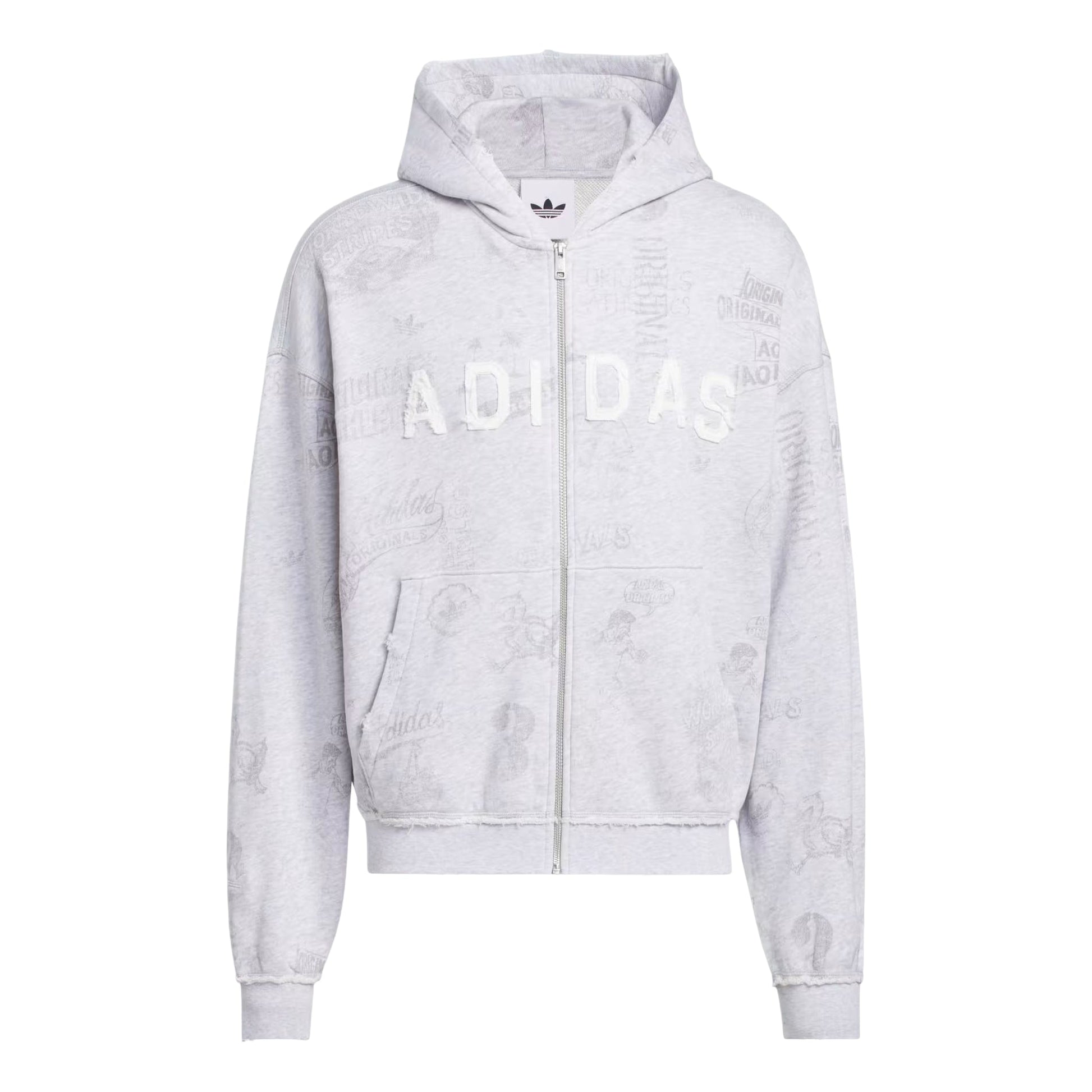 adidas AOA Full Zip Hoodie Asia Sizing 'Light Grey Heather' KT7888