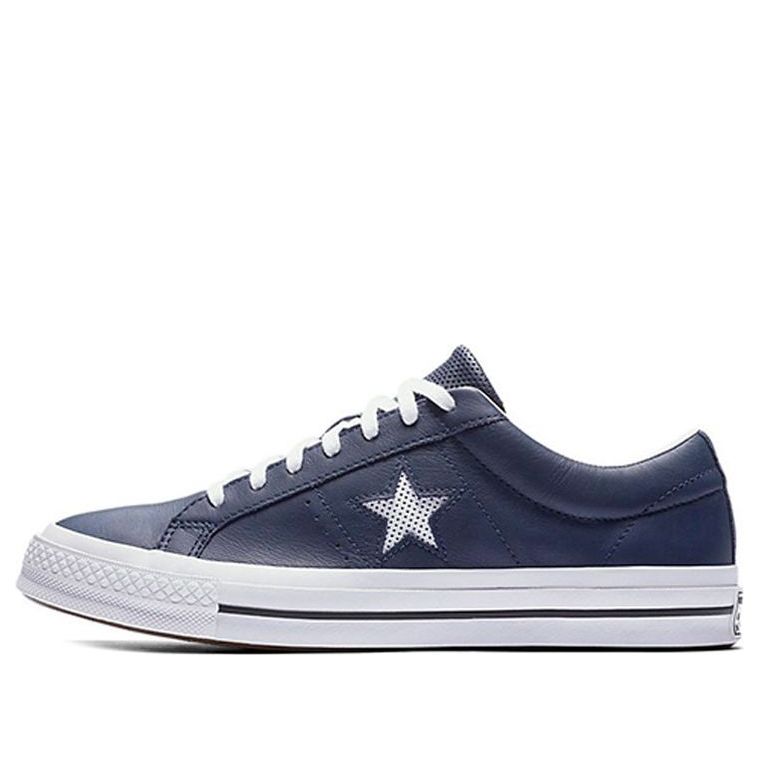 Converse One Star Perforated Leather Low Top Navy 158463C