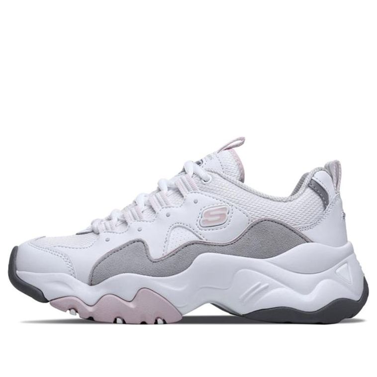 (WMNS) Skechers D'Lites 3.0 Low-top Running Shoes White/Pink/Gray 12955-WGPK