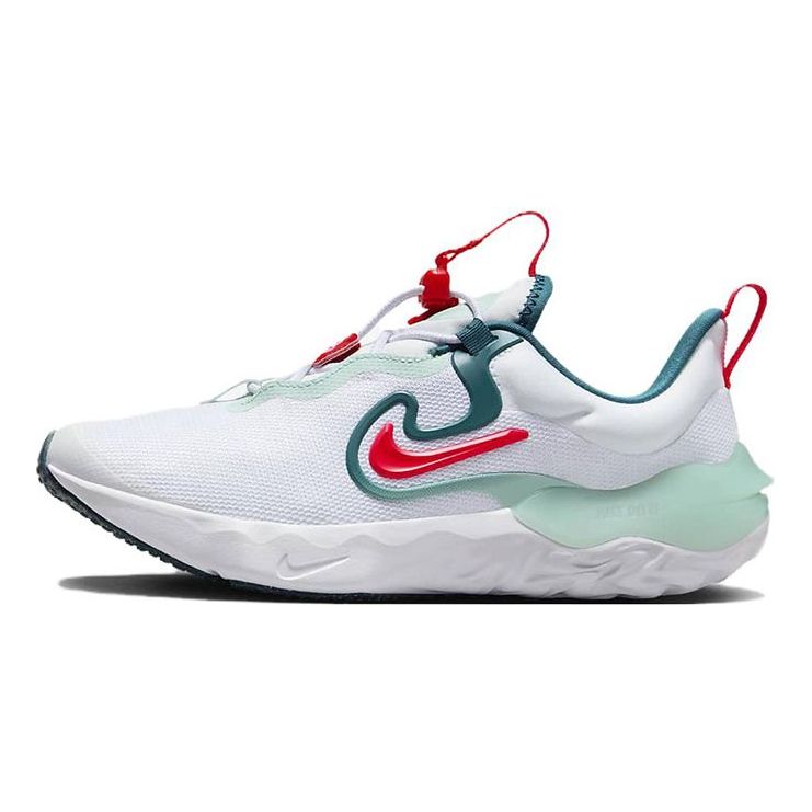 (GS) Nike Run Flow Running Shoes 'White Jade Ice Red' DR0472-101