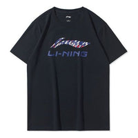 Li-Ning Sports Fashion Series Alphabet Sports Short Sleeve Black AHSQ451-2