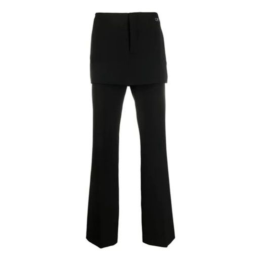 Off-White SS21 Mini Eve Solid Color Casual Pants Loose Fit Black OMCA183S21FAB0011000