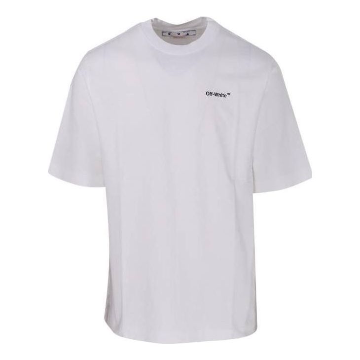 Off-White SS22 Alphabet Character Printing Short Sleeve White T-Shirt OMAA119C99JER0040110