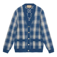 Gucci Reversible Checked Wool Cardigan 'Blue Ivory' 770586-XKDSM-4405