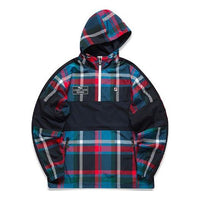 FILA Athletics Logo Printing Plaid Splicing Hooded Jacket White A11M113706F-PT