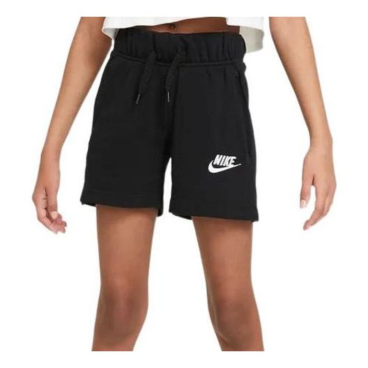 (GS) Nike Logo Printing Drawstring Lacing Sports Shorts Girls Black DA1405-010