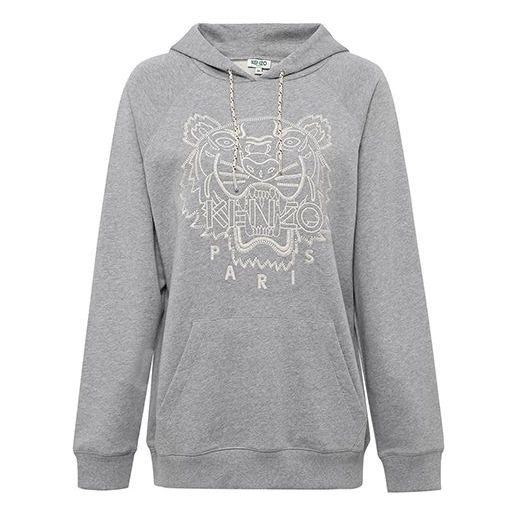 (WMNS) KENZO Large Tiger Head Hoodie 'Light Grey' F962SW8644X5-94