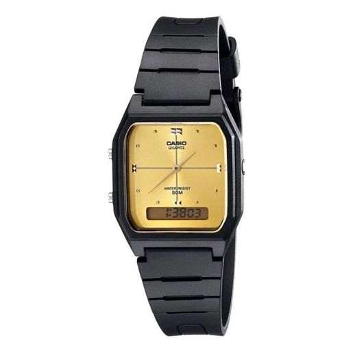 CASIO EDIFICE Mens Gold Analog/Digital Combo AW-48HE-9A