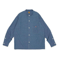 HUMAN MADE Stand Collar Chambray #1 Long Sleeve Shirt 'Blue' HM26SH006