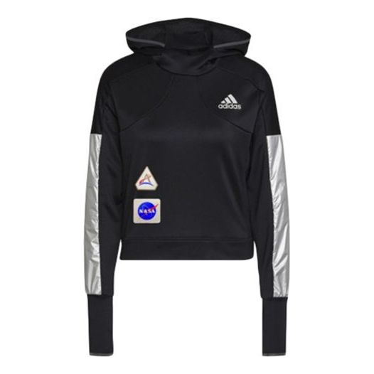 (WMNS) adidas Space Hoodie Running Sports Black GK6994
