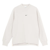 Men's Nike Logo Pattern Loose Round Neck Long Sleeves Autumn Beige T-Shirt DD7029-072