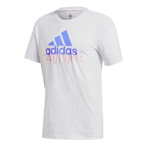 adidas Sports Graffiti Round Neck Short Sleeve White FN1728