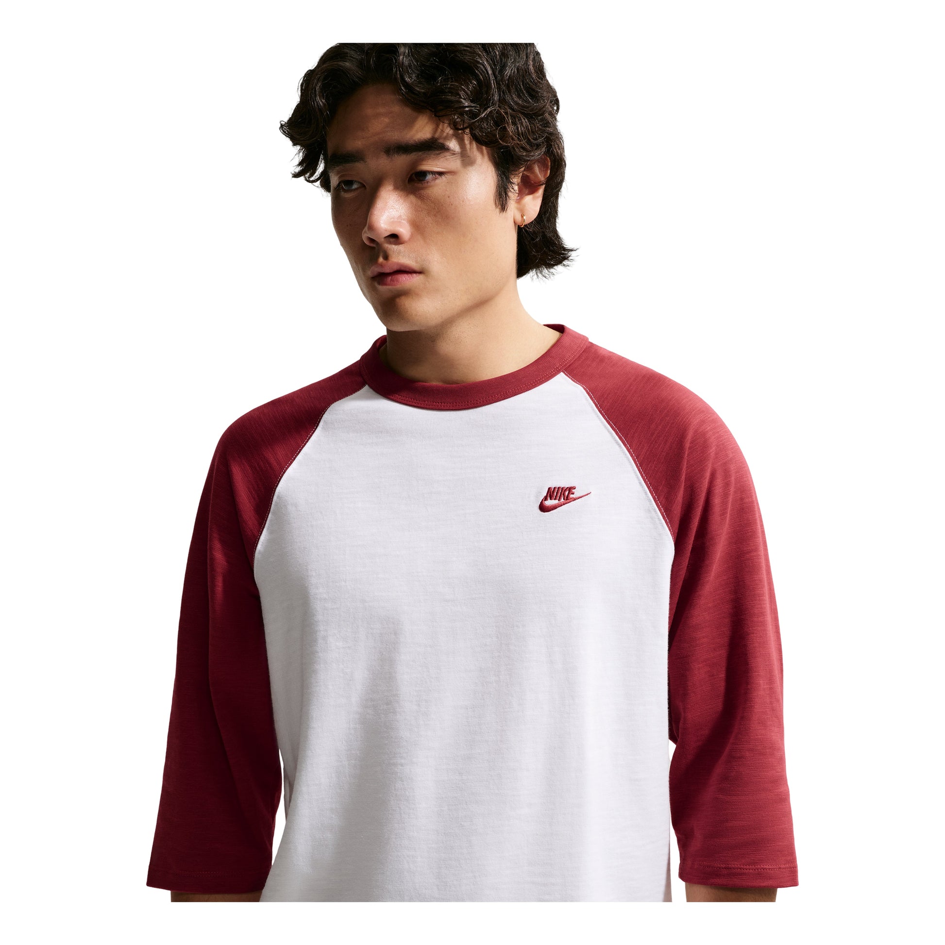 Nike Sportswear Club 3/4 Sleeve Raglan Top 'Team Crimson White' IF0756-613