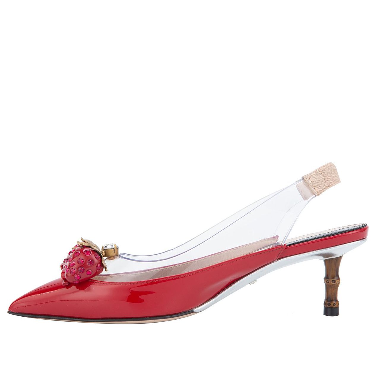 (WMNS) Gucci Large Strawberry LOGO Mid-Top Fashion High Heels Red Sandals 575846-98E30-9137
