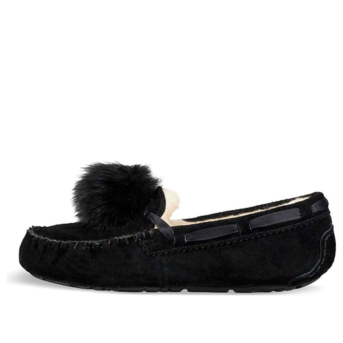 (WMNS) UGG Ansley Bow Glimmer Fleece Lined Shoe Black 1019015-BLK