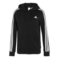 (WMNS) adidas Contrasting Colors Stripe Sports Hooded Jacket Autumn Black GL0792