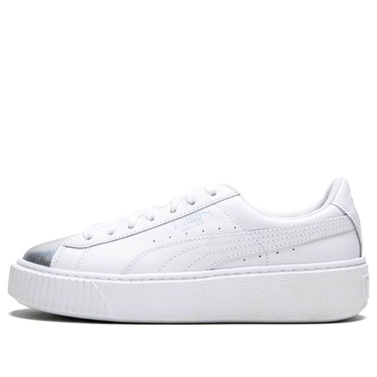 (WMNS) PUMA Suede Platform White/Silver 364525-01