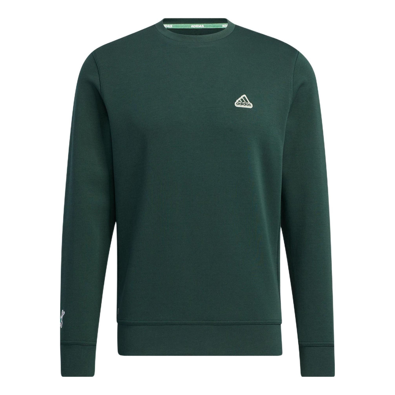 Men's adidas Logo Printing Round Neck Long Sleeves Pullover Green HG5784