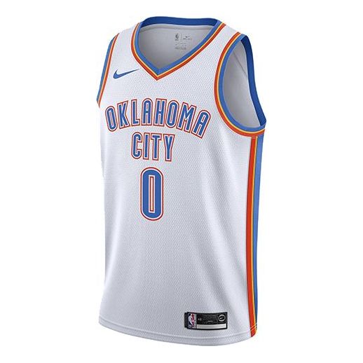 Nike NBA SW 19-20 Russell Westbrook Thunder Association Edition Swingman Jersey White AV4953-100