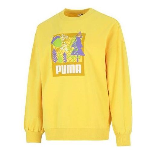 (WMNS) PUMA FF Bubble Sleeve Crew Neck Sweatshirt 'Yellow' 538779-41