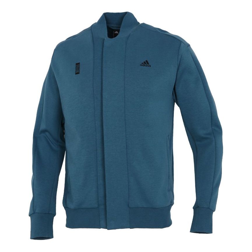 Men's adidas Martial Arts Series Logo Printing Sports Jacket Sky Blue H39209