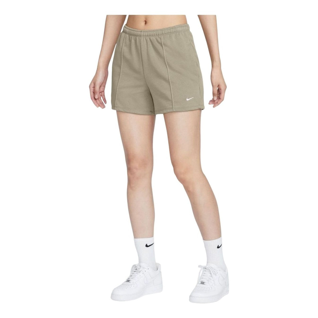 (WMNS) Nike Sportswear Chill Terry Mid-Rise 10cm French Terry Shorts Asia Sizing 'Light Army' HF6941-320