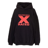 (WMNS) Balenciaga Micro Mark hooded Loose Hoodie Black 620947TIVA81076