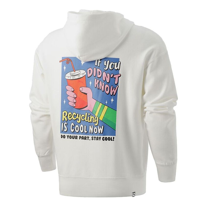PUMA Downtown Graphic Hoodies 'White Blue Red' 531429-02