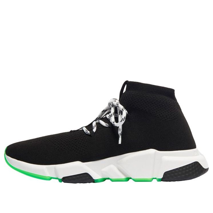 Balenciaga Speed Lace Up Trainer 'Black Neon Green' 587289W17041073