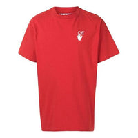 Off-White Logo Printing Round Neck Short Sleeve Red OMAA038F20FAB0082501