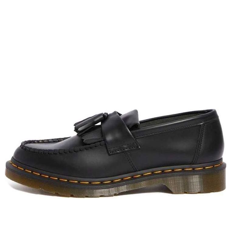Dr. Martens Adrian Yellow Stitch Leather Tassel Loafers 'Black Smooth' 22209001