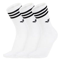 adidas originals Solid Color logo Sports Basketball Socks 3 Pairs White DX9091