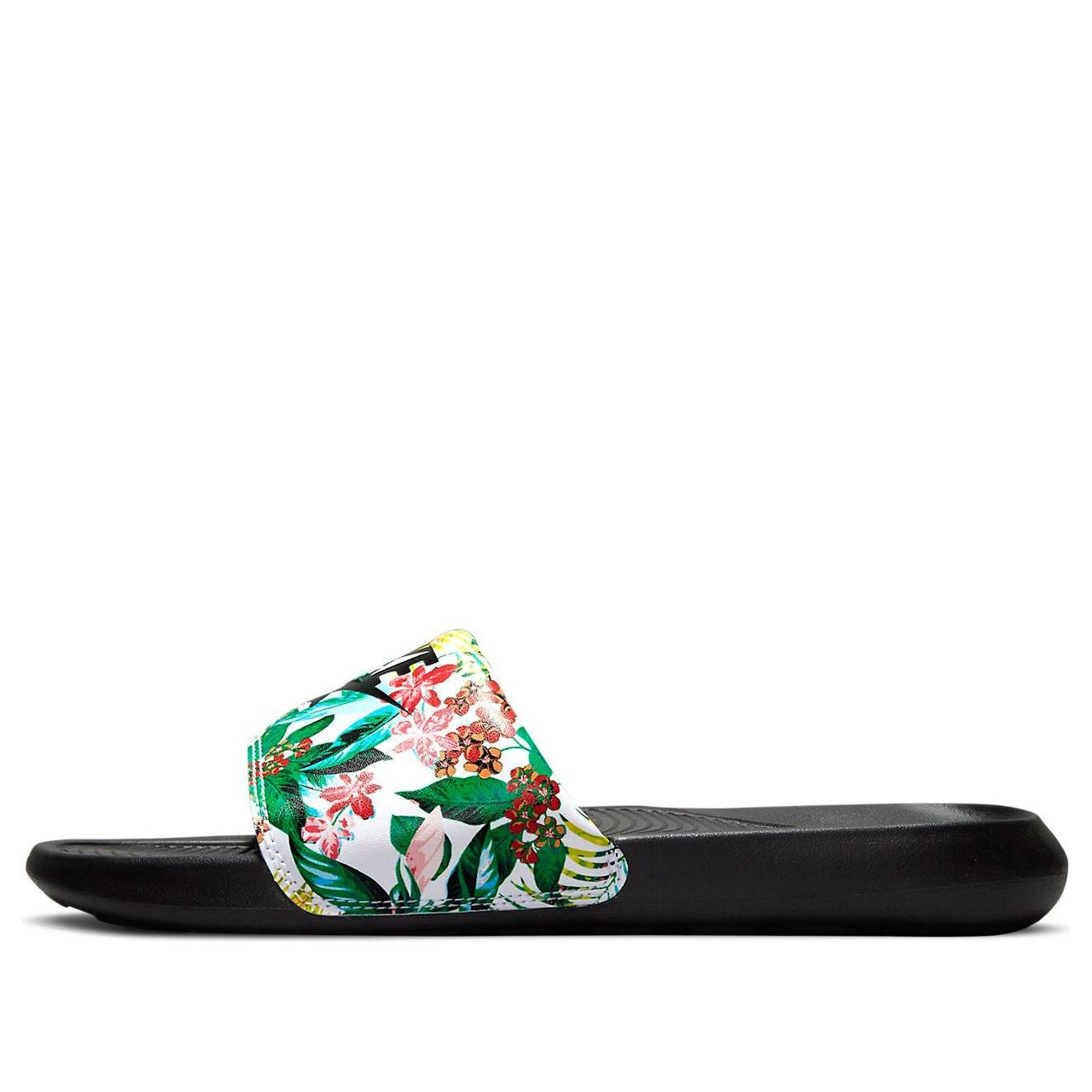 (WMNS) Nike Victori One Flowers Stylish Sports Slippers Black CN9676-004