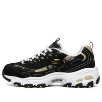 (WMNS) Skechers D lites 1.0 Black/White/Golden 13091-BKGD