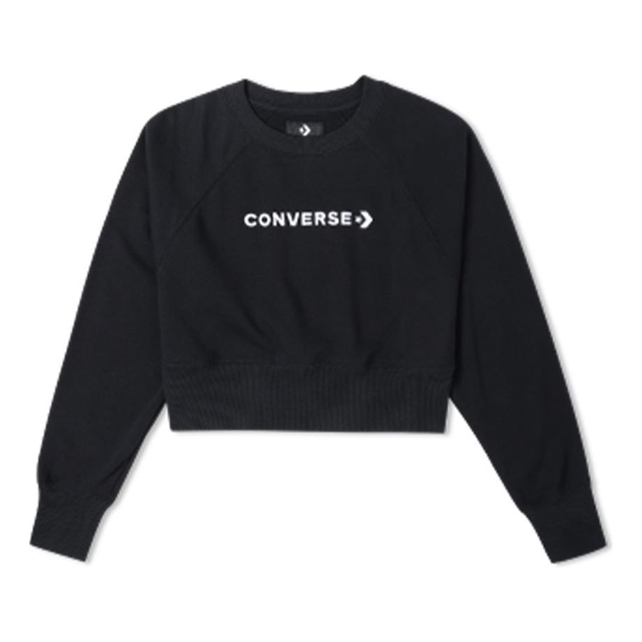 (WMNS) Converse Strip Wordmark Crew 'Black' 10024731-001