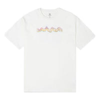 Men's Converse Printing Sports Knit Loose Short Sleeve White 10022775-A01